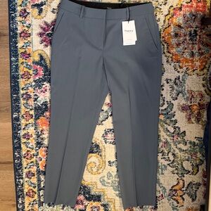 Theory Treeca Wool Straight-Leg Pants in Granite Blue Size 8 NWT